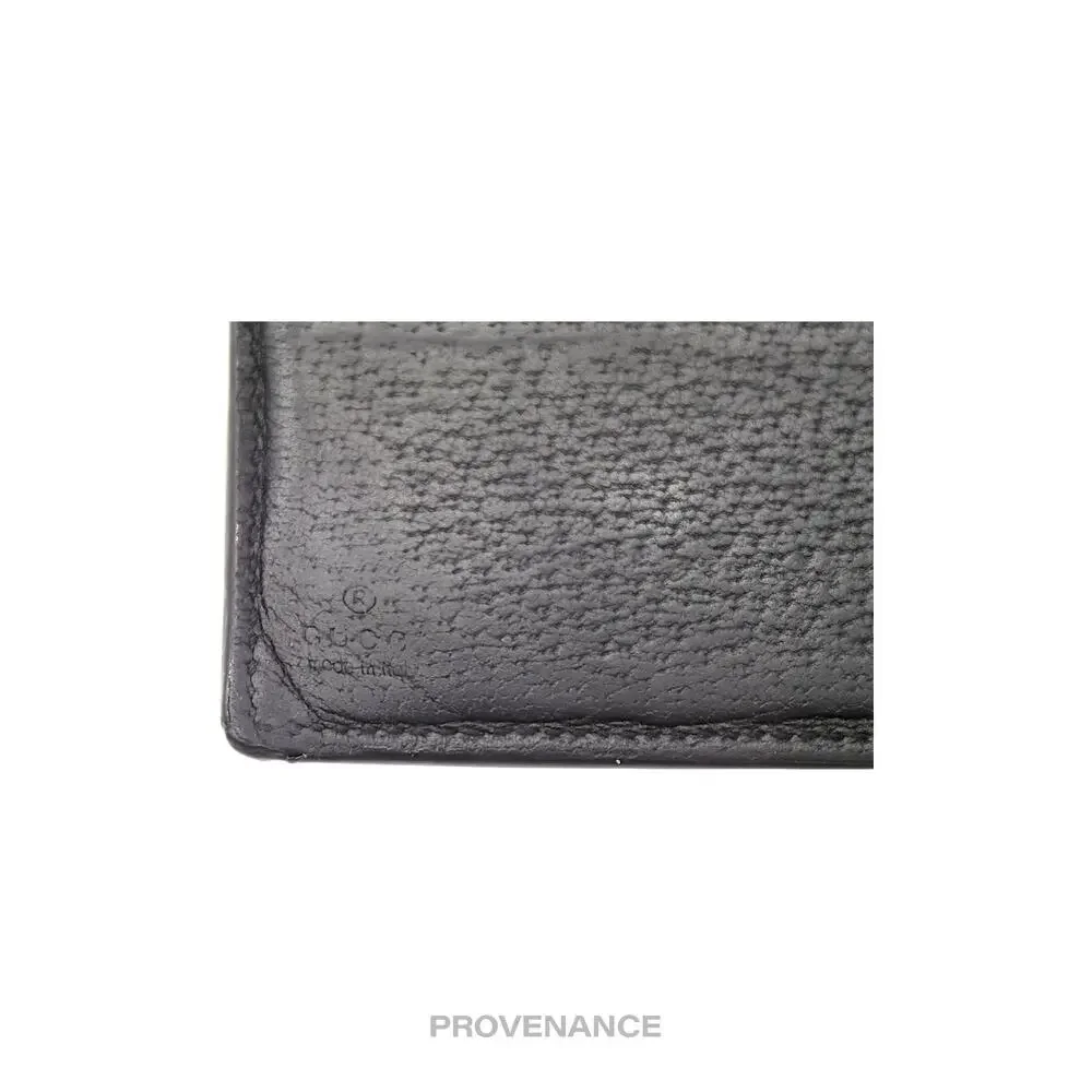 🔴 Gucci GG Marmont Snap Bifold Wallet - Black Leather